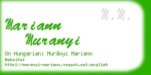 mariann muranyi business card